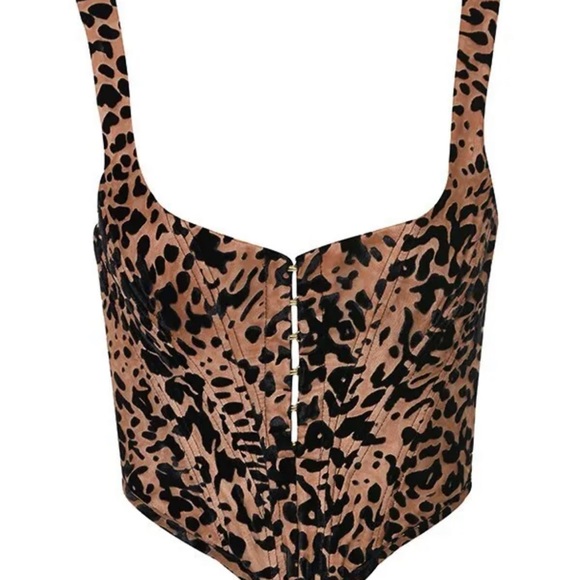 House Of CB ‘Jacqueline’ Leopard Print Devore Corset NWOT - Picture 6 of 16